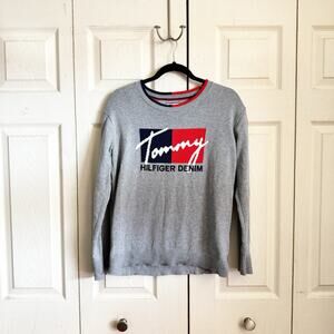 Tommy Hilfiger Sweater Logo Denim fall preppy academia classic school nerd